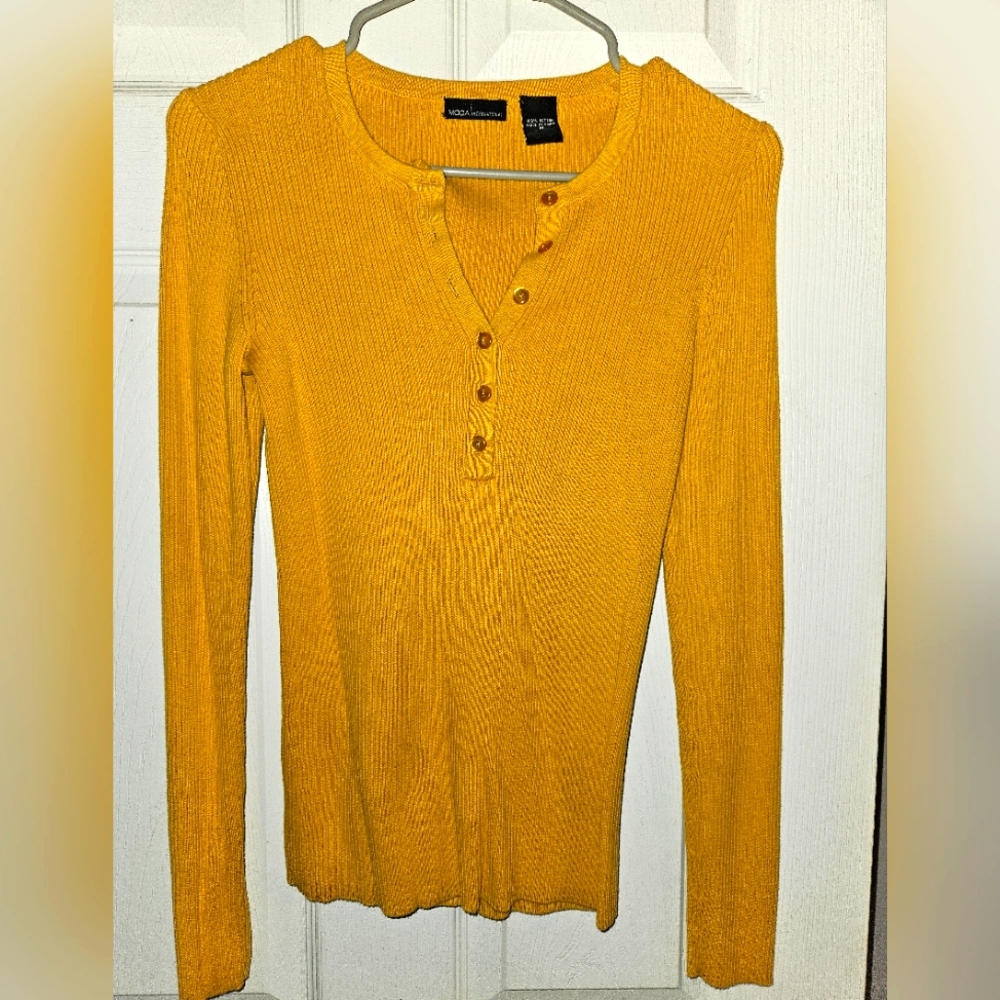 Moda International Mustard Yellow Sweater